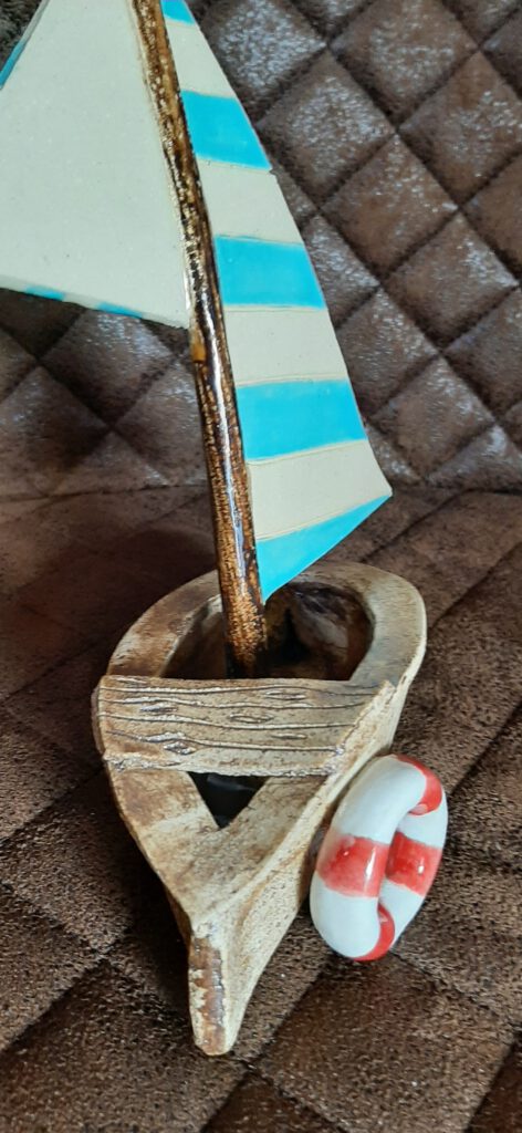 Segelschiff, Handarbeit, Keramikschiff, KeraMik von Herz zu Herz, Augsburg, Clay Artist