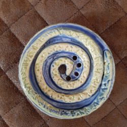 runde Seifenablage in hellgrün/blau, Handarbeit von Einzelstücken, Keramik, KeraMik von Herz zu Herz, Geschenke, in Augsburg