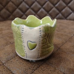 Teelichthalter Mini, Keramik, Handarbeit, KeraMik von Herz zu Herz, Augsburg, schöne Geschenke, Tonkünstlerin