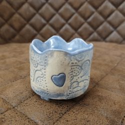 Teelichthalter Mini, Keramik, Handarbeit, KeraMik von Herz zu Herz, Augsburg, schöne Geschenke, Tonkünstlerin