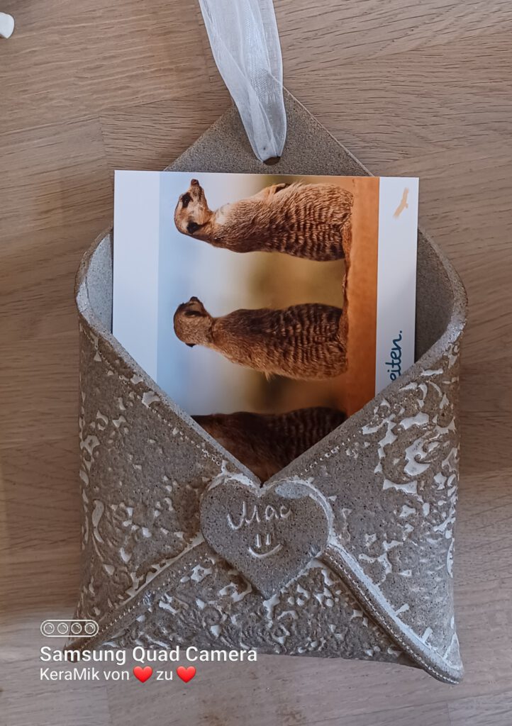 Briefhalter, Keramik, Handarbeit, Unikate, KeraMik von Herz zu Herz, Augsburg Nähe Fischertor, besondere Geschenke