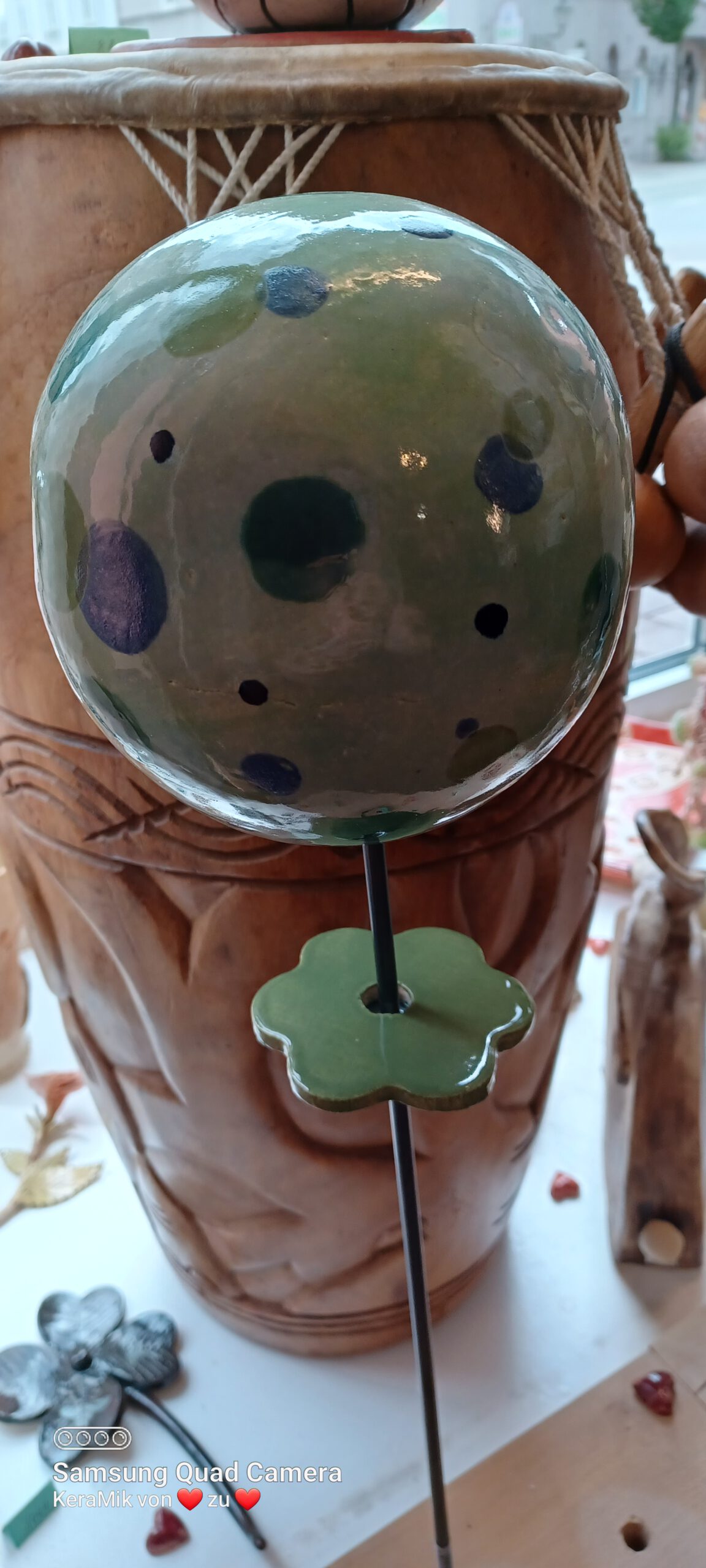 Keramik Kugel, Gartenobjekt, handgefertigte Kugel aus Keramik, KeraMik von Herz zu Herz, Geschenk, Unikat, Kunst aus Ton