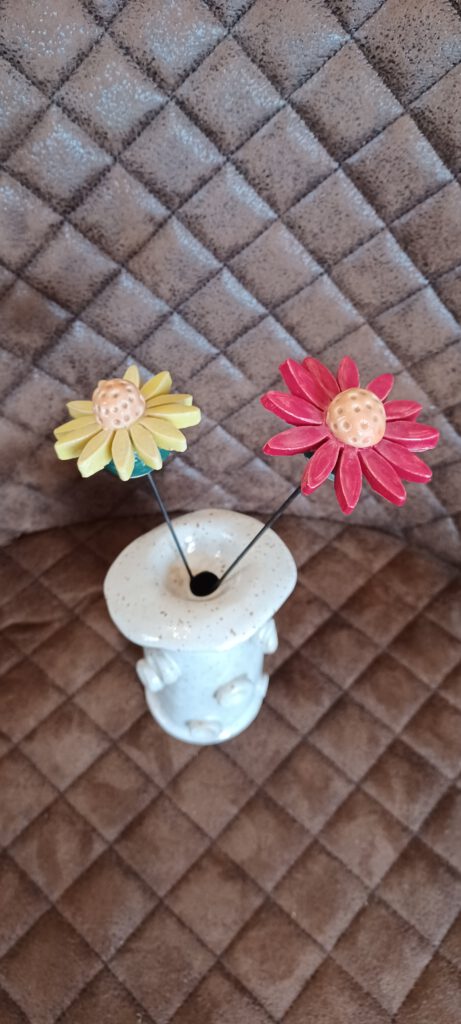 Blumenvase, weiße Keramik Blumenvase, riginelle s Einzelstück aus Keramik, handgefertigte Keramik Vase, KeraMik von Herz zu Herz