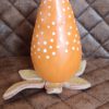 Keramik Gartenstecker, orange Fantasie Blume, originelle Keramik Stab Spitze, KeraMik von Herz zu Herz, Keramik Geschenk für den Garten, Stelen Spitze