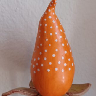 Keramik Gartenstecker, orange Fantasie Blume, originelle Keramik Stab Spitze, KeraMik von Herz zu Herz, Keramik Geschenk für den Garten, Stelen Spitze
