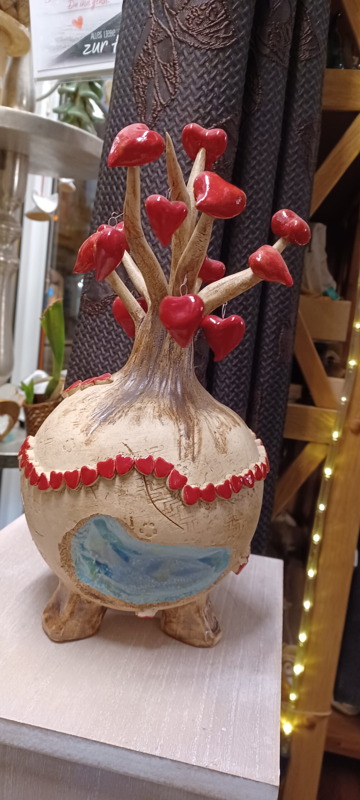 Baum mit Herzen, Keramik Baum, handgefertigtes Unikat aus Keramik, Herzensbaum, KeraMik von Herz zu Herz, Clay Artist