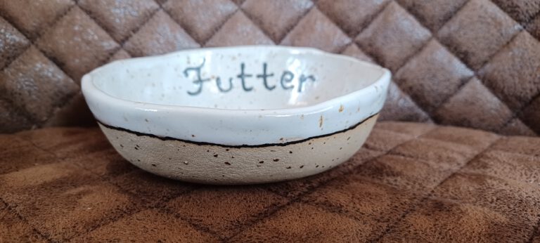 Futterschale, Keramik Futter Schale, handgemachte Futterschale, KeraMik von Herz zu Herz