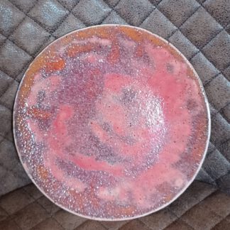 handgefertigter Keramik Teller, Teller in Rottönen, Clay art, Kunst für den Tisch, Keramik von Herz zu Herz, Keramik Teller als Geschenk