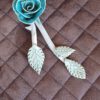 filigran getöpferter Rosen Ast, Rose, Rosen Ast, Keramik Rosen Ast, originelle Keramik Kunst, Clay Artist, Amethyst farbige Rose, immer blühende Rose, handgefertigte See blau farbige Rose, KeraMik von Herz zu Herz